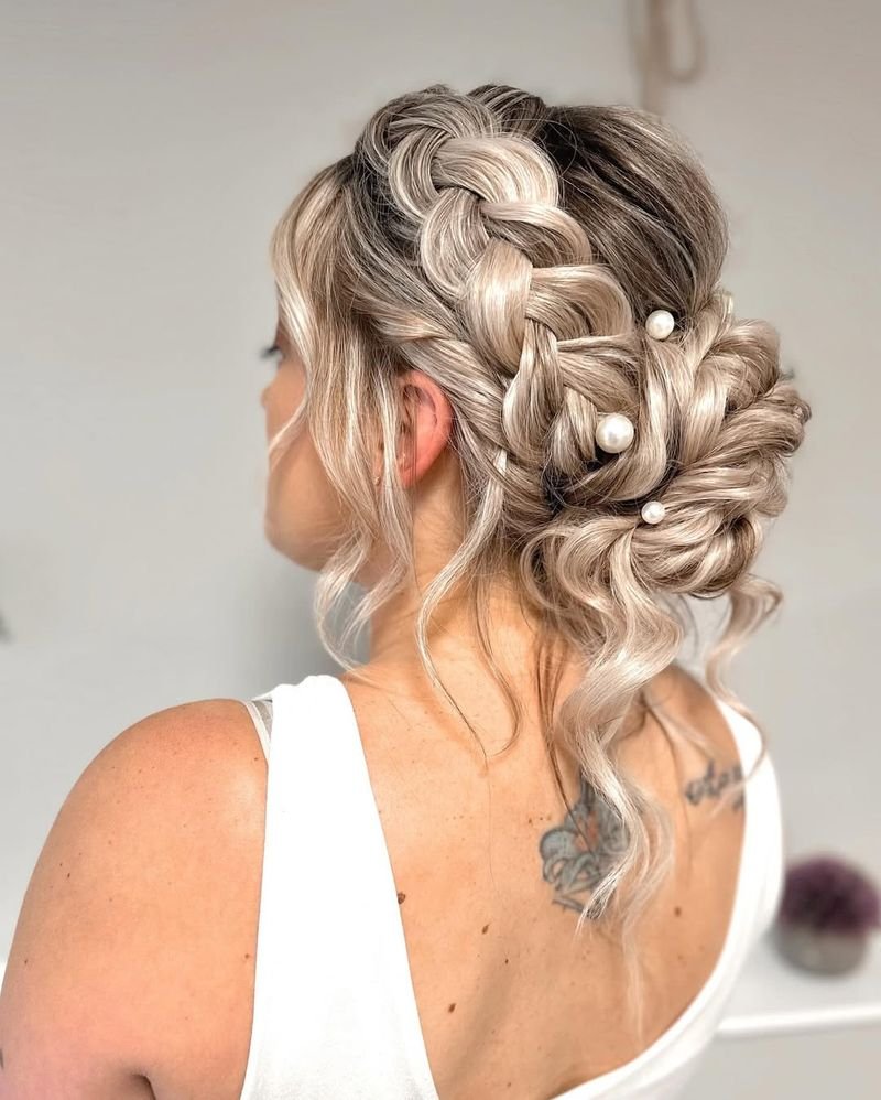 Braided Bun with Pearls