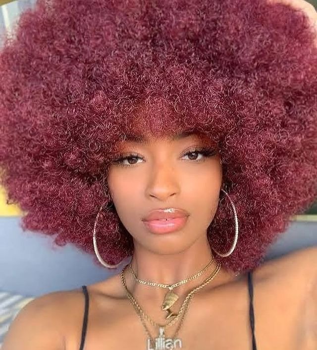 Burgundy Afro