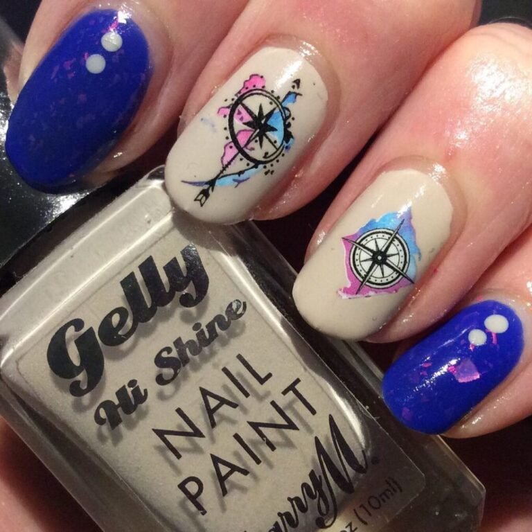 Compass Charm Cruise Nails
