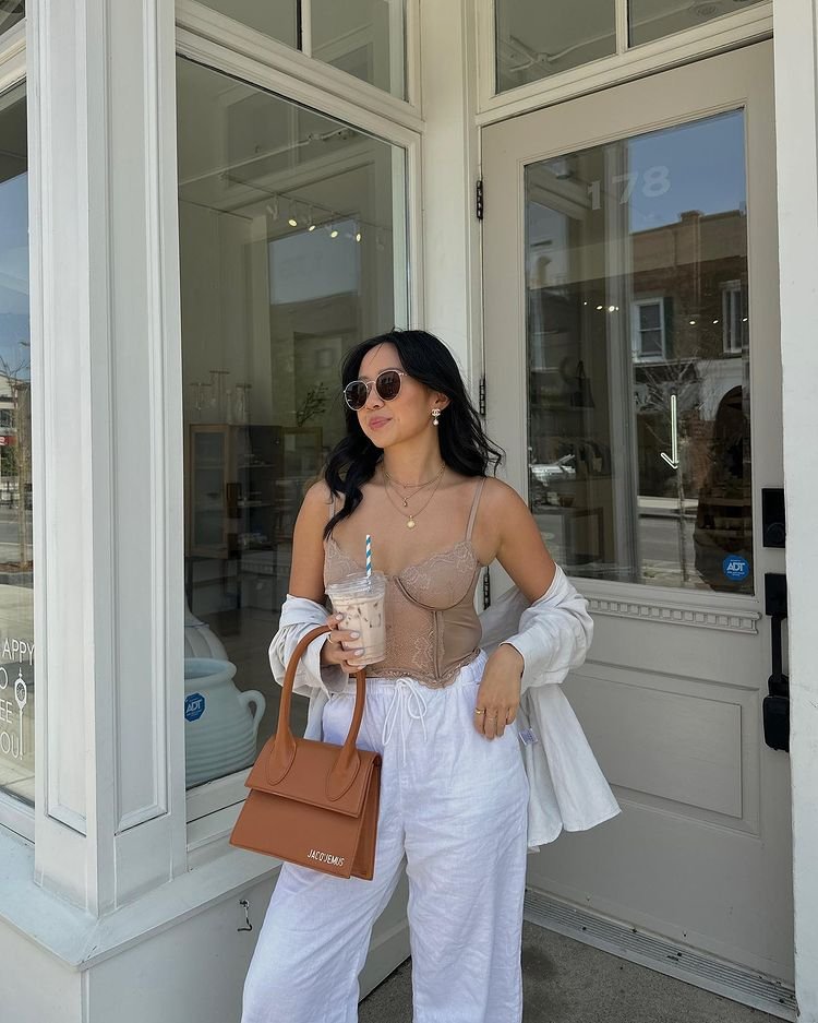 Corset Top Linen Pants