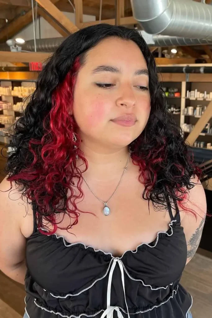 Crimson Burst Peekaboo hair color