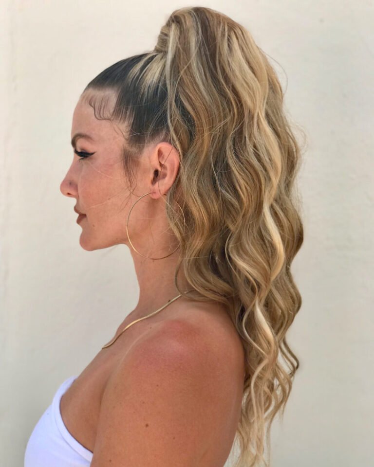 Curly High Ponytail Updo