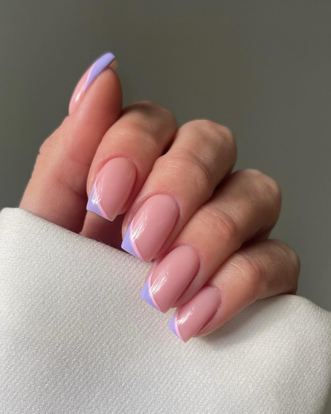 Cute Side French Nails