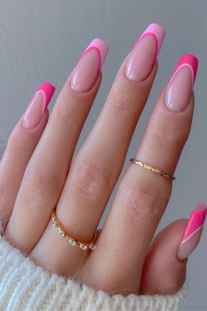 Dual Tone Pink Gradient Nails