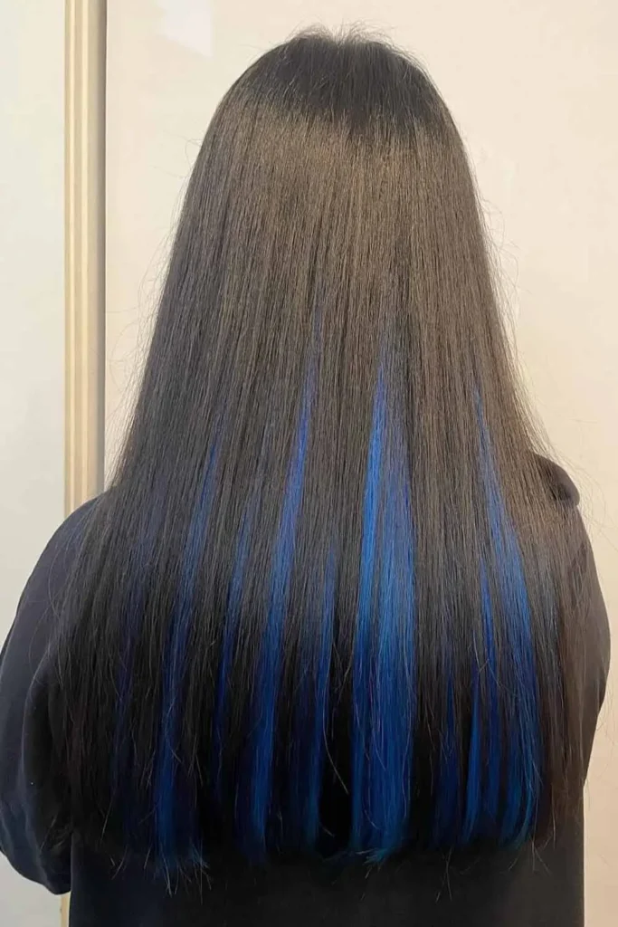 Electric Blue Streaks Peekaboo