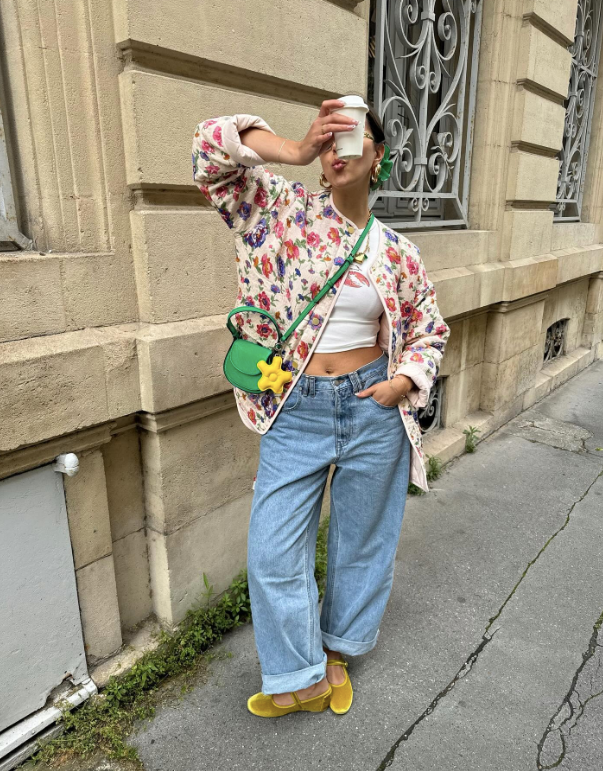 Floral Jacket and Denim Jeans