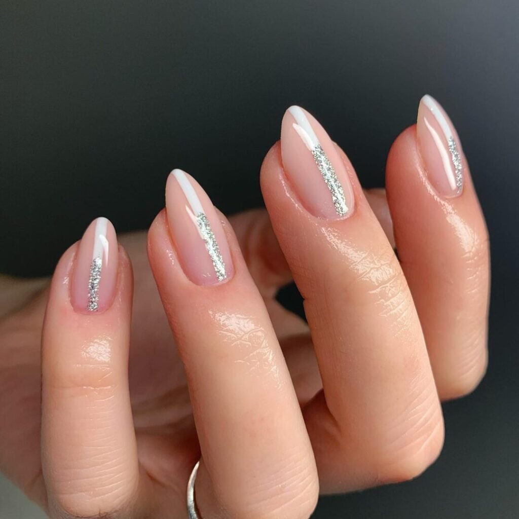 Glitter Stripe Prom Nails