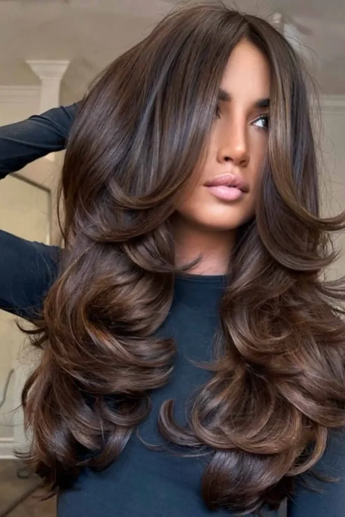 Glossy Brown Layers With Bouncy Volume