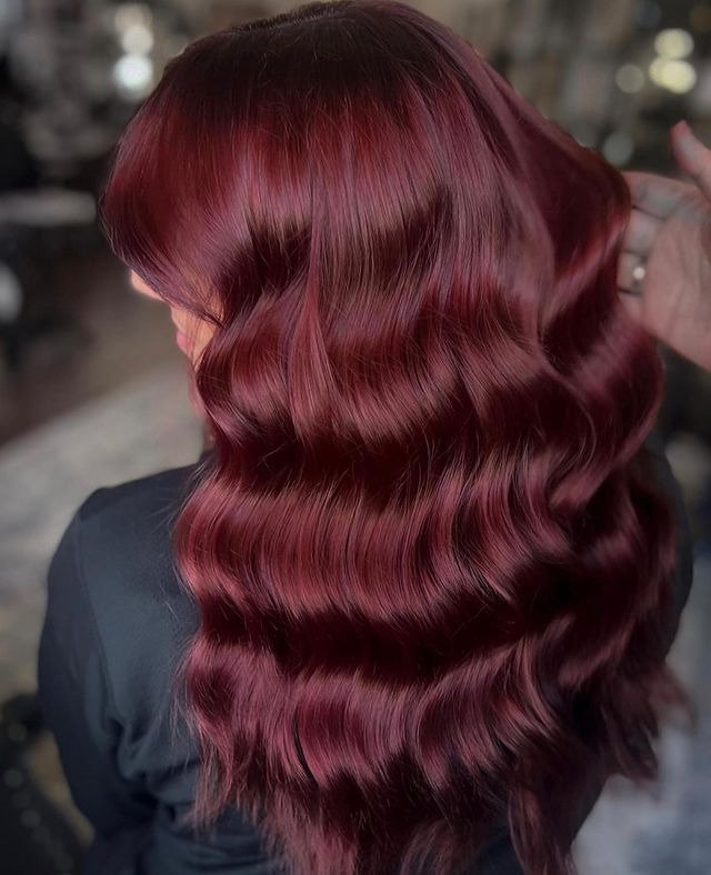 Glossy Burgundy Waves
