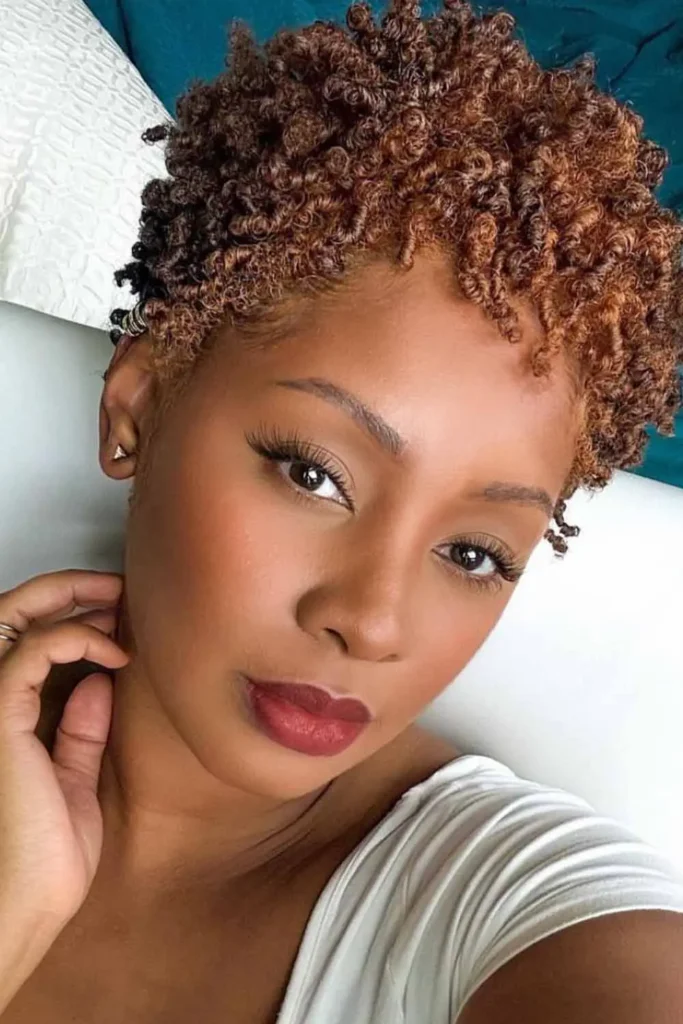 Golden Blonde Curly Pixie