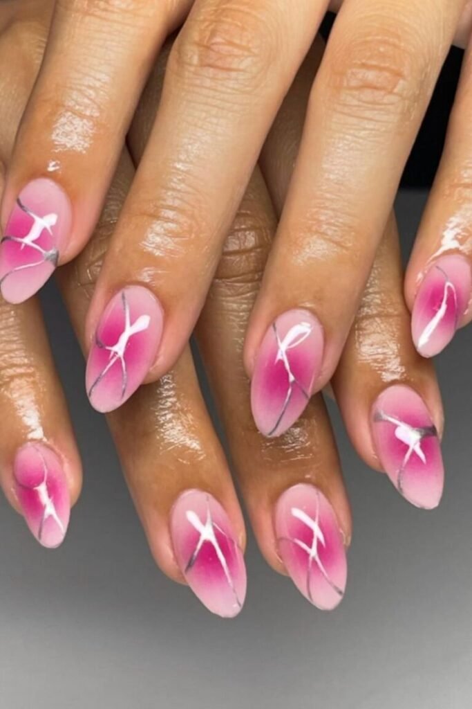 Gradient Blossom Nails