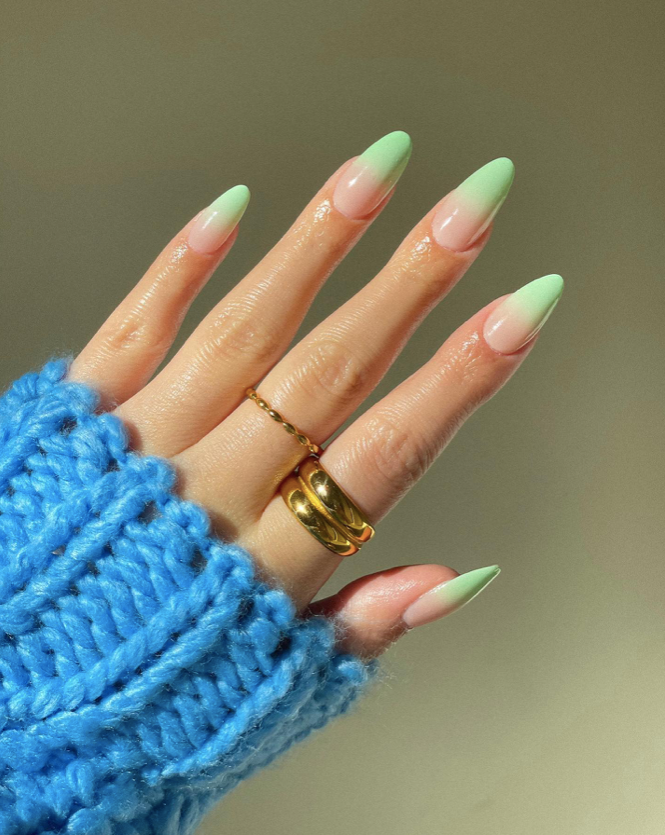 Green Ombre Nails
