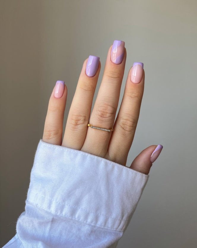 Lavender Abstract Spring Nails