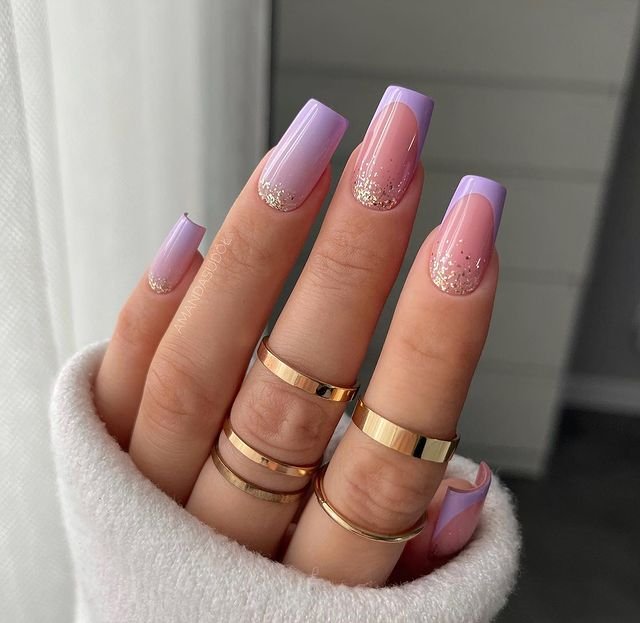 Lavender Touch Prom Nails