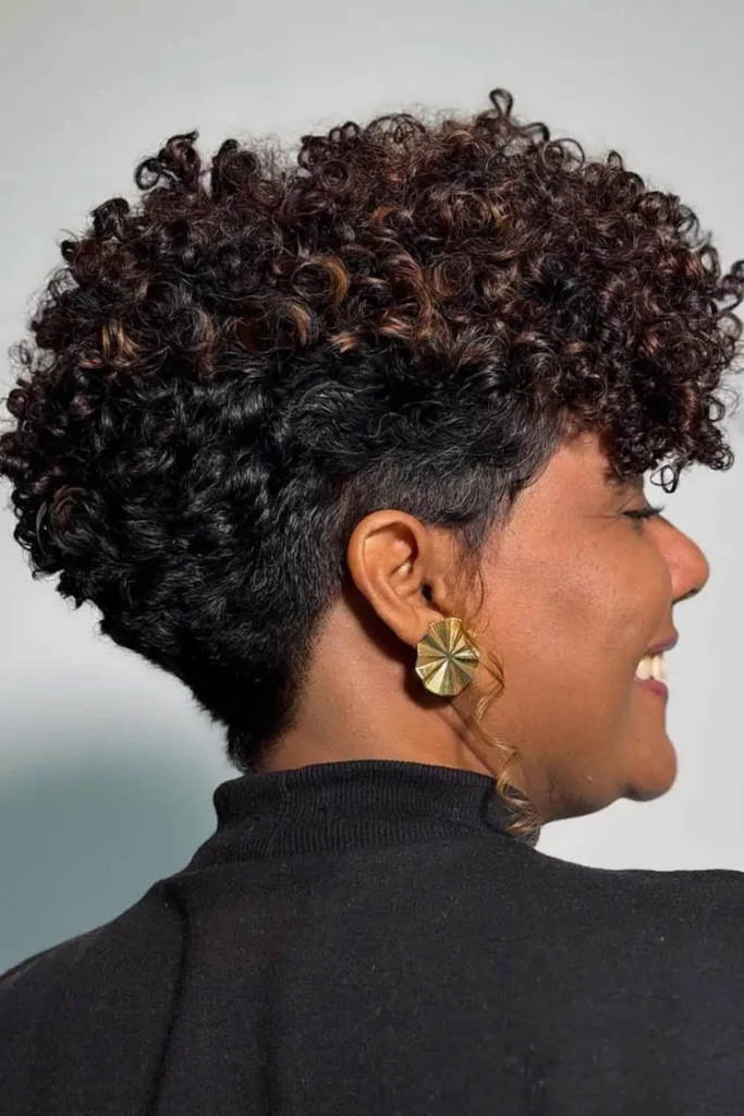 Layered Voluminous Curly Pixie Haircut