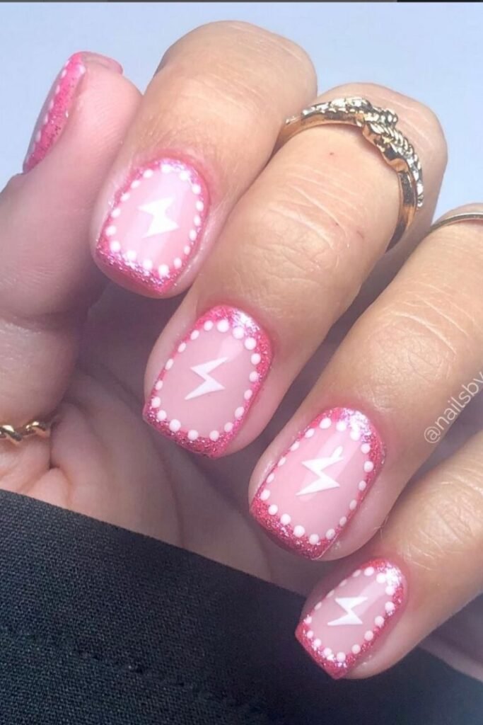 Lightning Bolt and Dot Nails