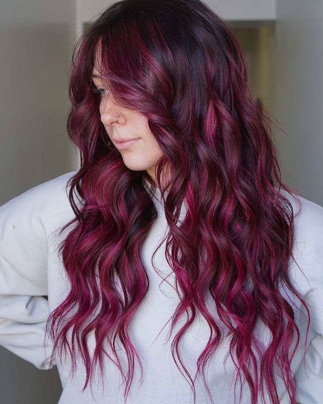 Merlot with Face Framing Highlights