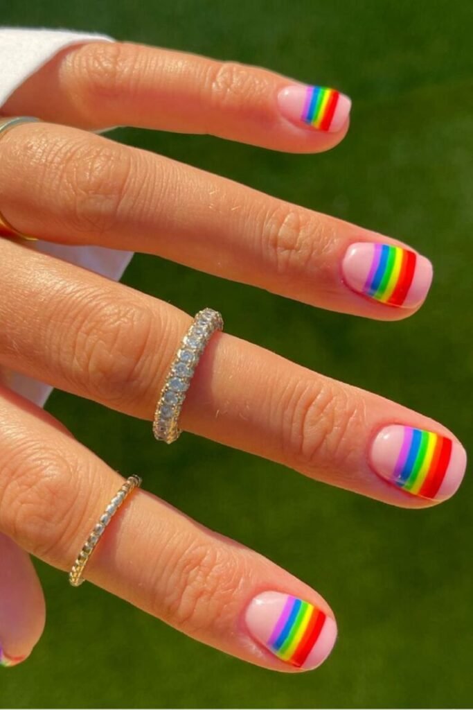 Minimalist Rainbow Nail Tips