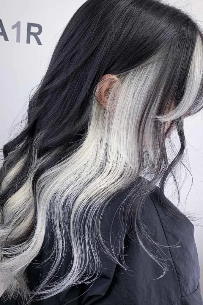 Monochrome Edge Peekaboo Hair color