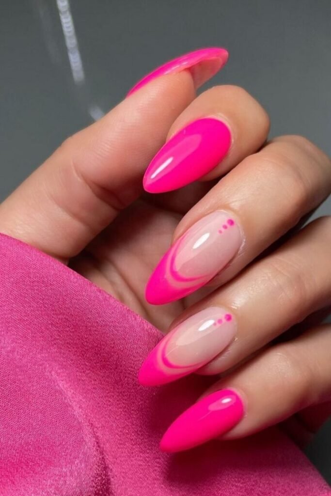 Neon Pink Delight Nails