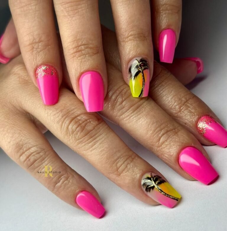 Palm Tree Paradise Nails