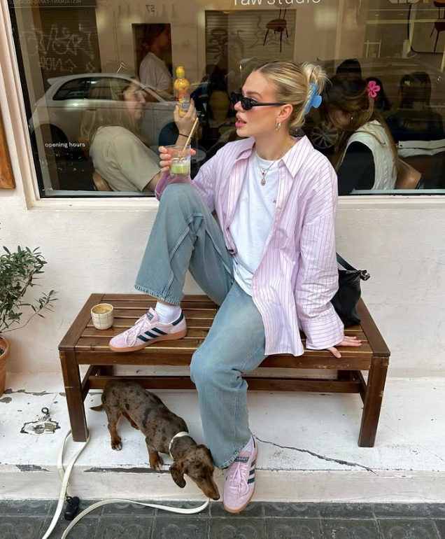 Pastel Stripes Pink Shirt and Jeans