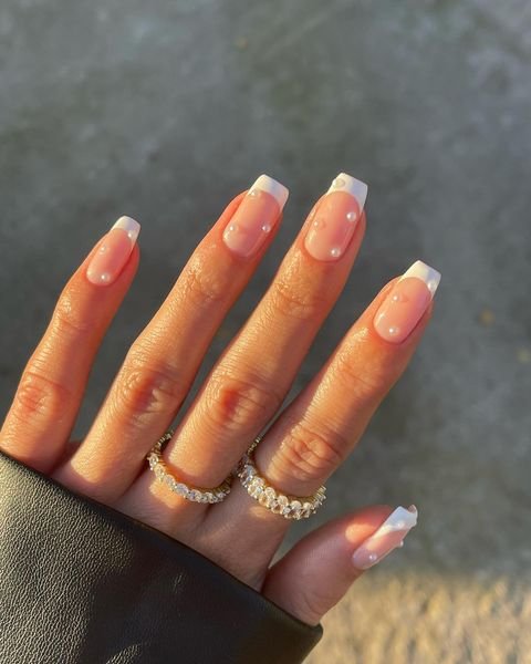 Pearly French Prom Nails