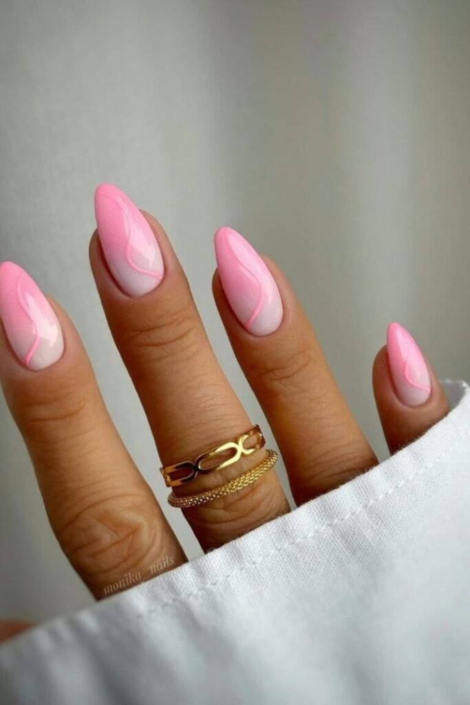 Pink Gradient Elegant Nails