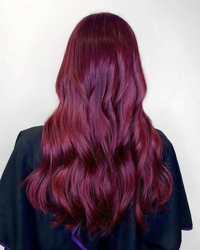 Plum Burgundy with Soft Curls