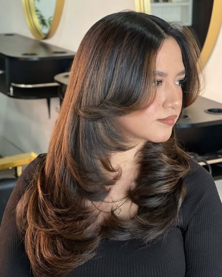 Professional Mid Parted Butterfly Cut