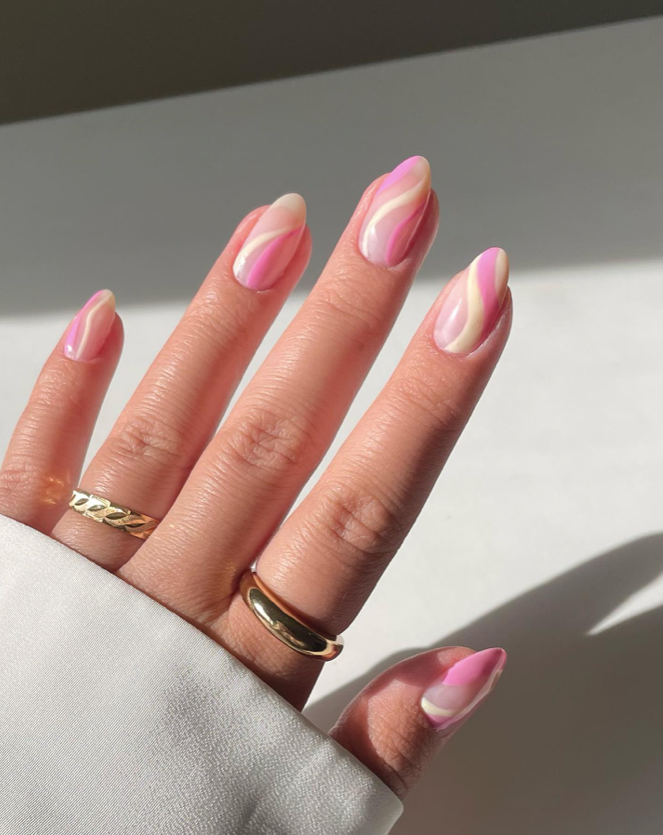 Raspberry Lemonade Spring Nails