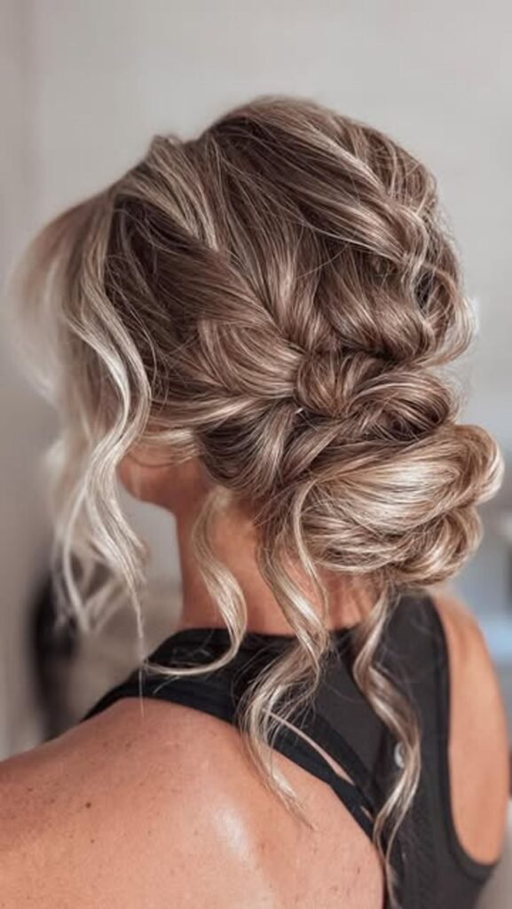 Romantic Updo with Loose Tendrils