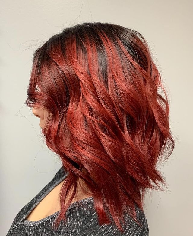 Scarlet Highlights on Dark Brown