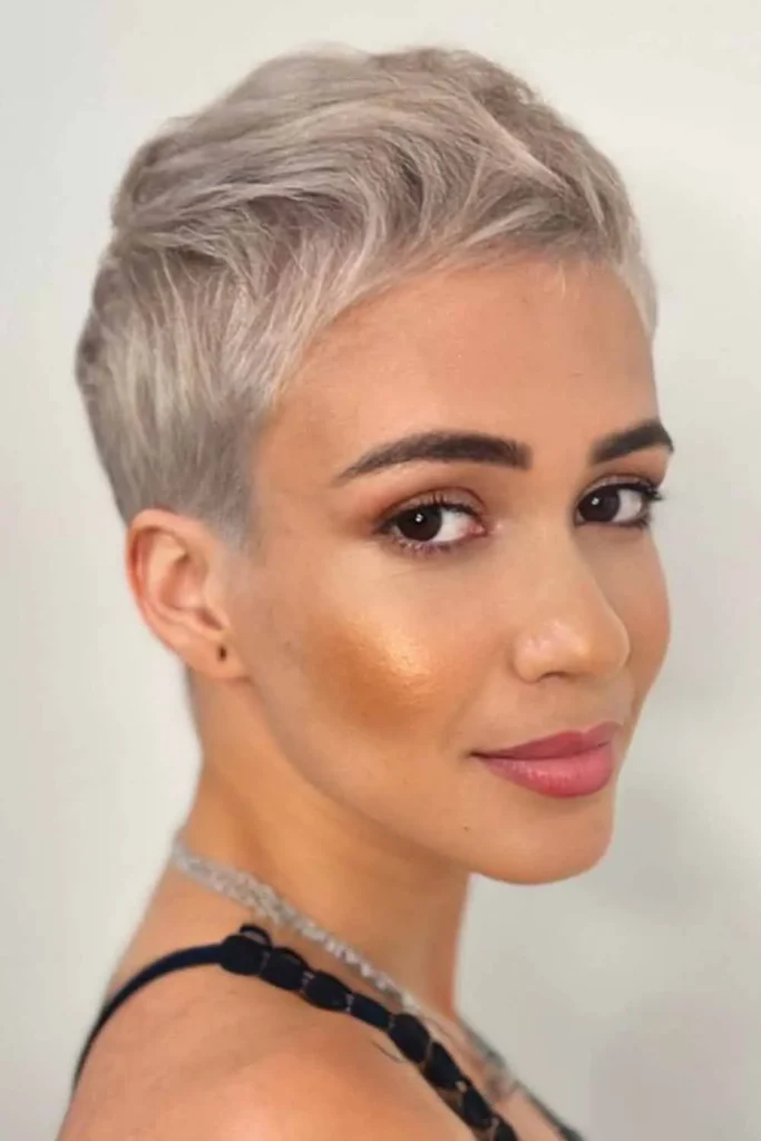 Silver Pixie Cut With Soft Waves