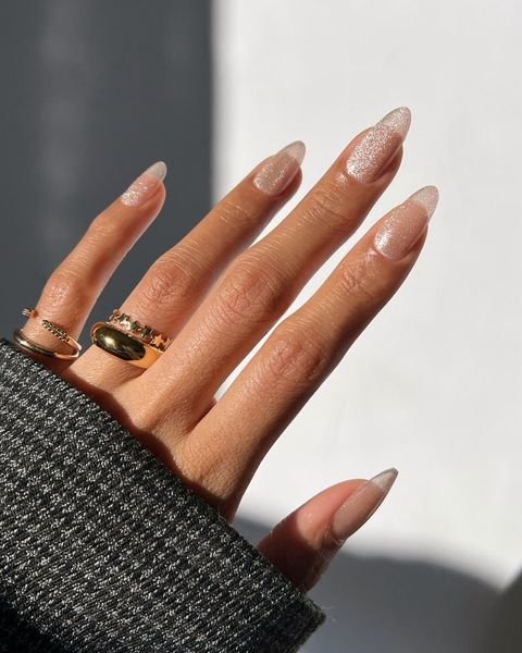 Subtle Shine Prom Nails