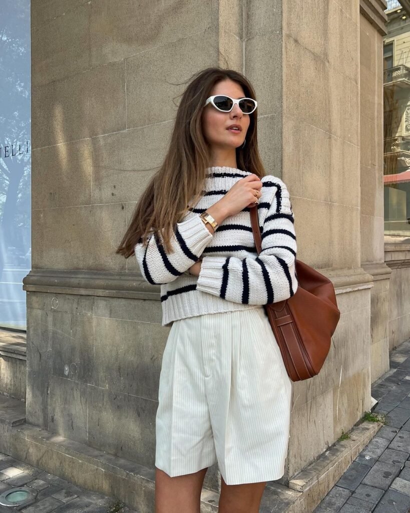 Sweater Striped Shorts