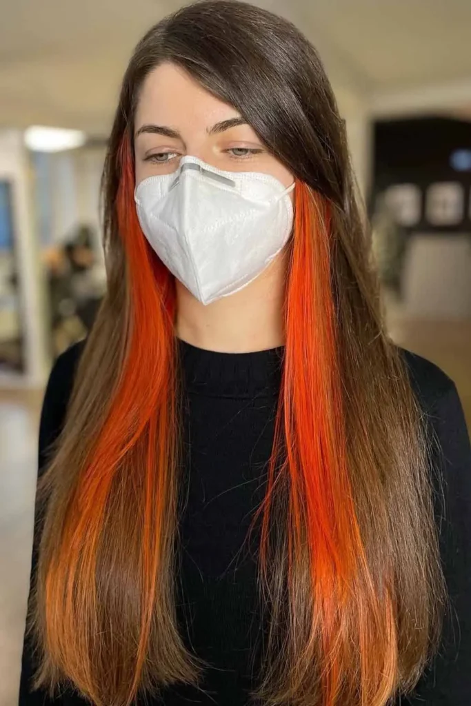 Tangerine Glow Peekaboo Hair color
