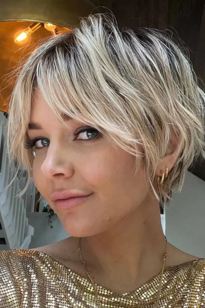 Textured Platinum Pixie Cut