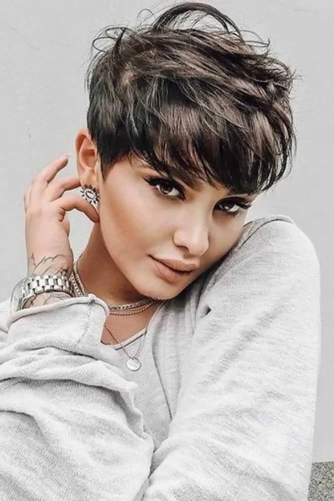 Tousled Crop With Fringe Frame
