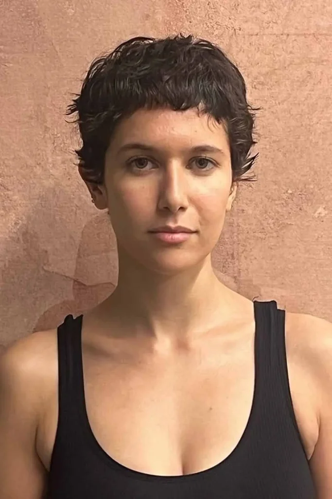 Wavy Pixie Cut With Micro Bangs