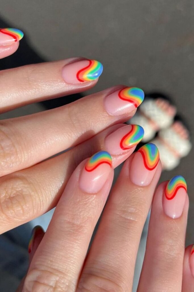 Wavy Rainbow Art Swirls