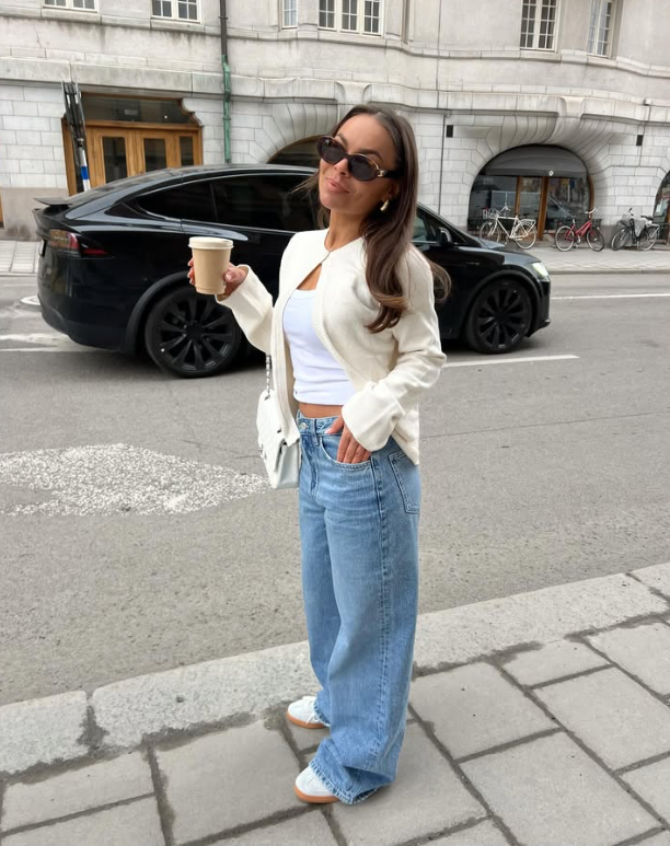cardigan and jeans