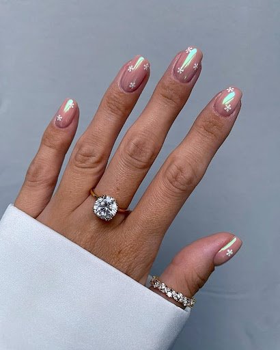 Pink Floral Spring Nails