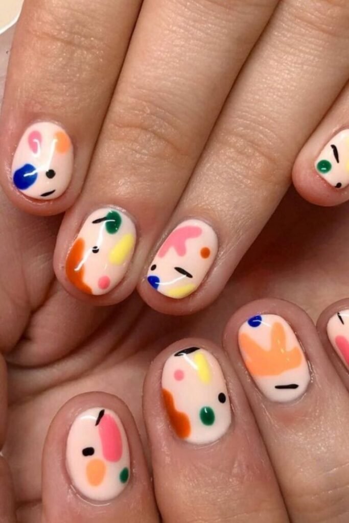 Abstract Color Nail Splashes
