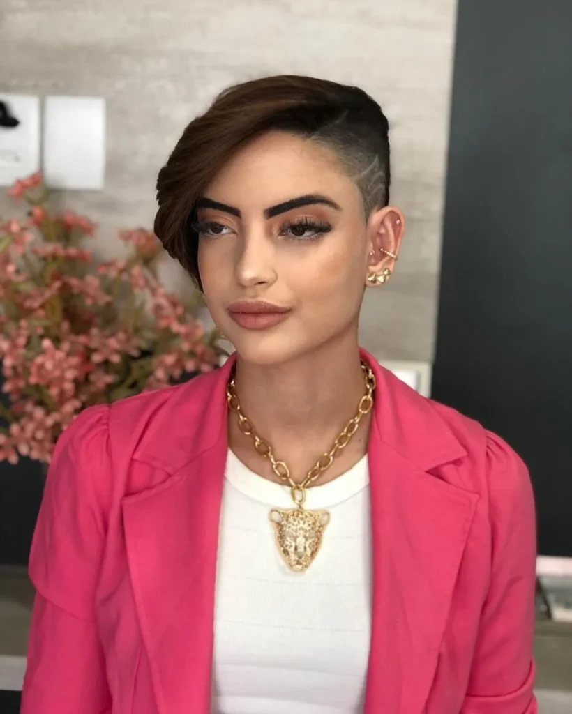 Asymmetrical Faded Pixie with Long Bangs