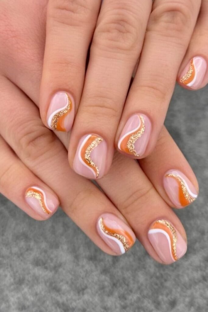 Autumn Wave Bubble Bath Nails