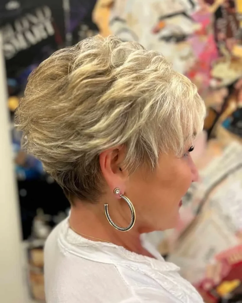 Blonde Spiky Pixie Cut For Round Face