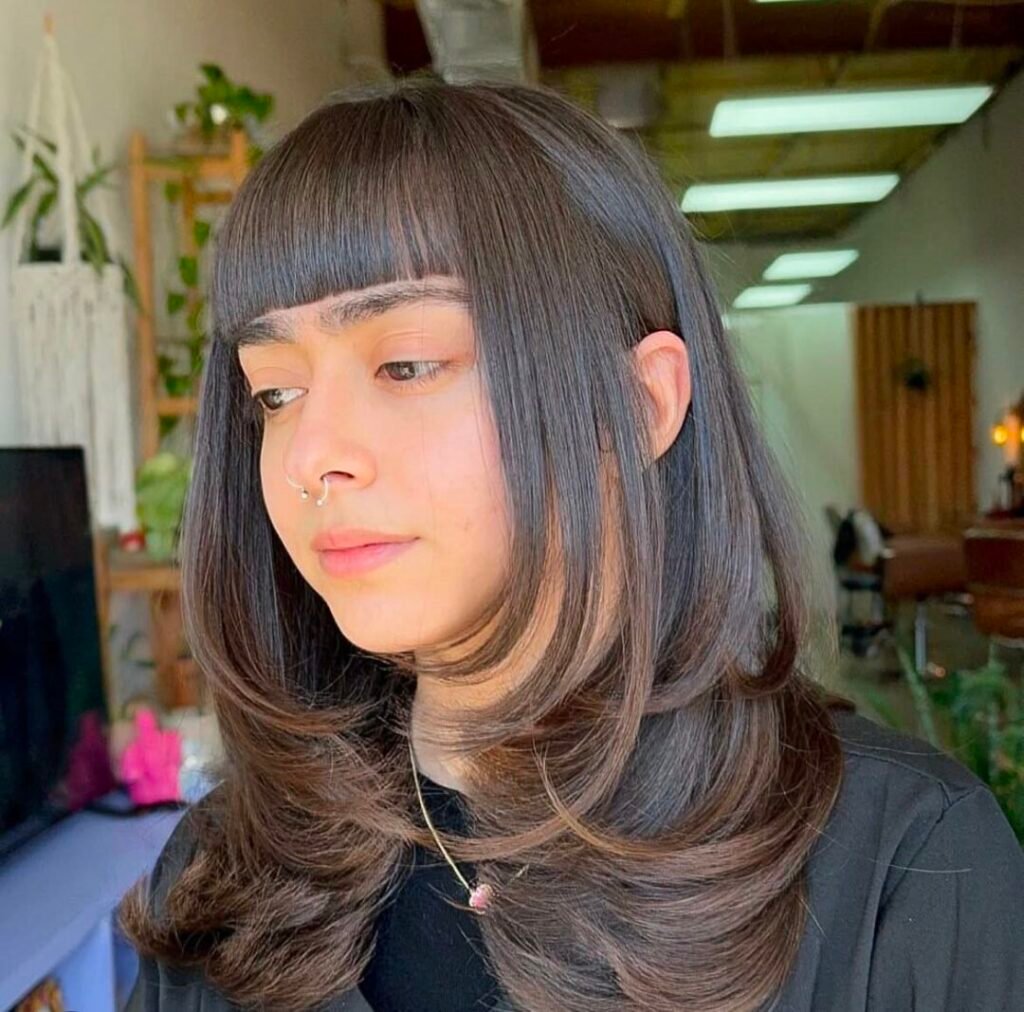 Blunt Baby Bangs Hairstyle