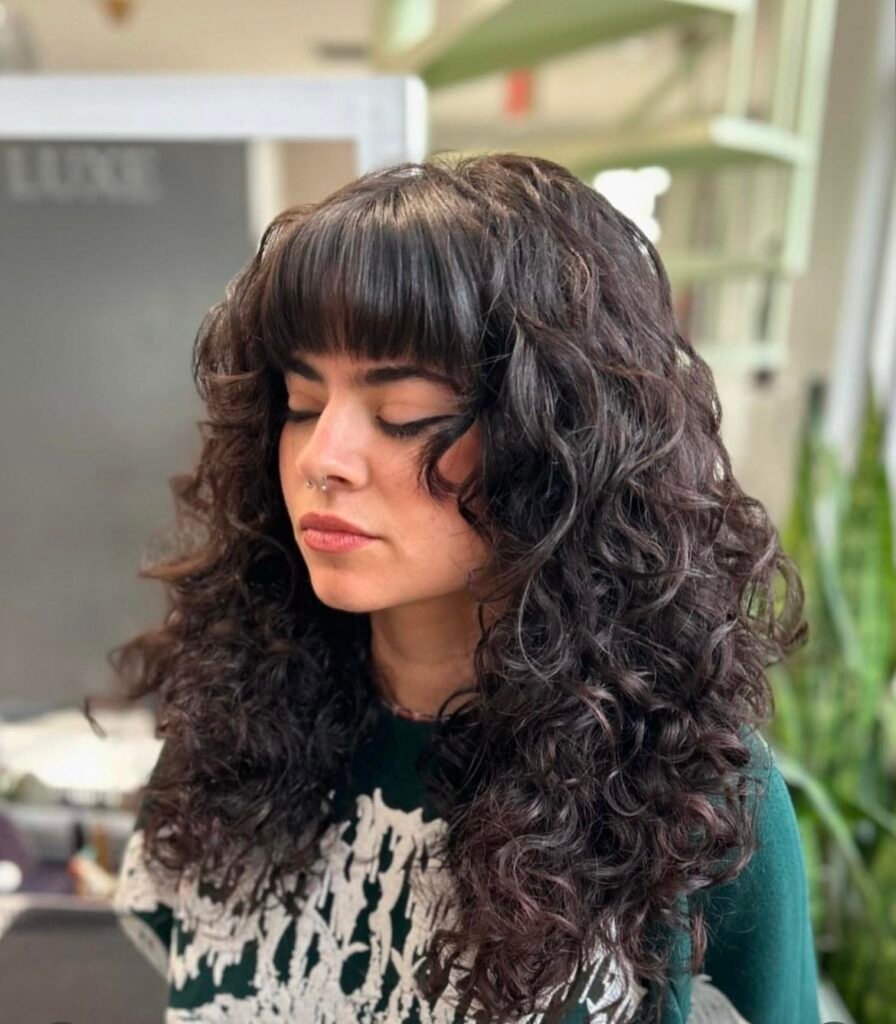 Blunt Bangs With Curly Hair