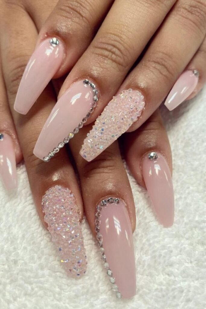 Crystal Encrusted Bubble Bath Nails